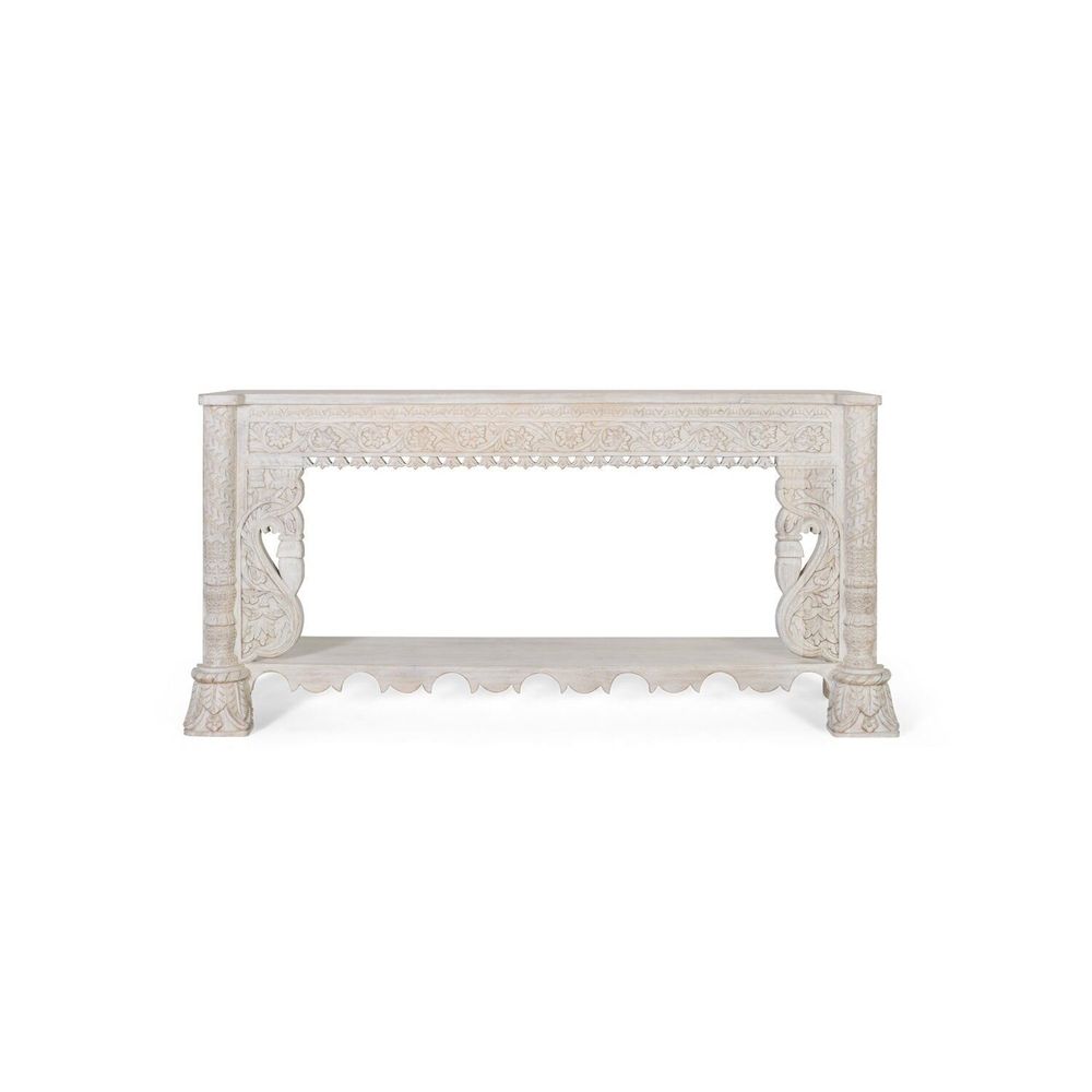 Consoles - Console en bois manguier blanc vieilli - GINER Y COLOMER