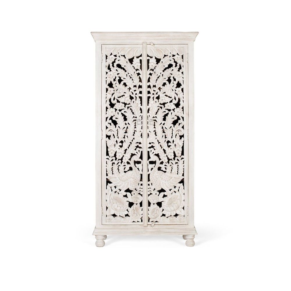 Armoires - Armoire en bois manguier blanc vieilli - GINER Y COLOMER
