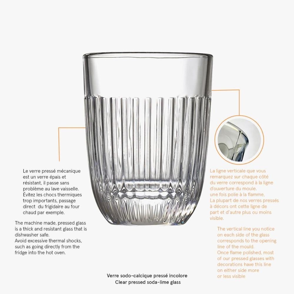 Glass - Set of 6 large OUESSANT cups - LA ROCHÈRE