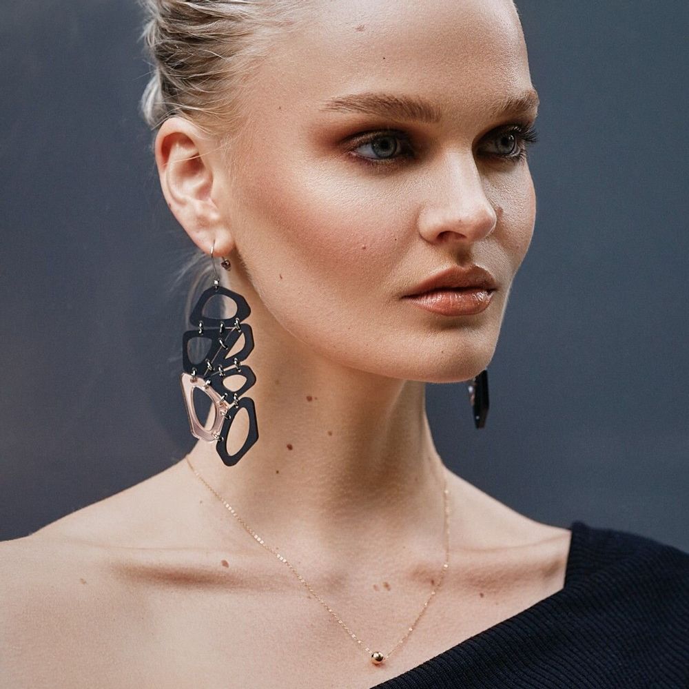 Jewelry - Voronoi Earrings - Bold Architectural Statement Jewellery - PAMELA COROMOTO