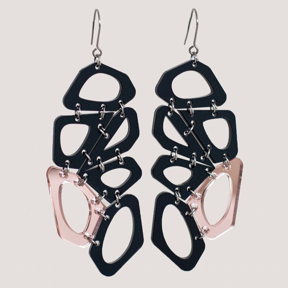 Jewelry - Voronoi Earrings - Bold Architectural Statement Jewellery - PAMELA COROMOTO