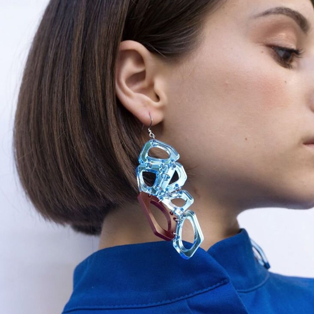 Jewelry - Voronoi Earrings - Bold Architectural Statement Jewellery - PAMELA COROMOTO