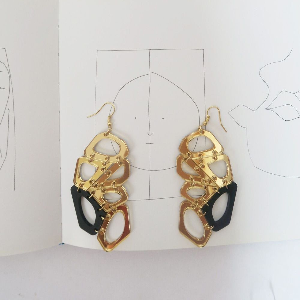 Jewelry - Voronoi Earrings - Bold Architectural Statement Jewellery - PAMELA COROMOTO