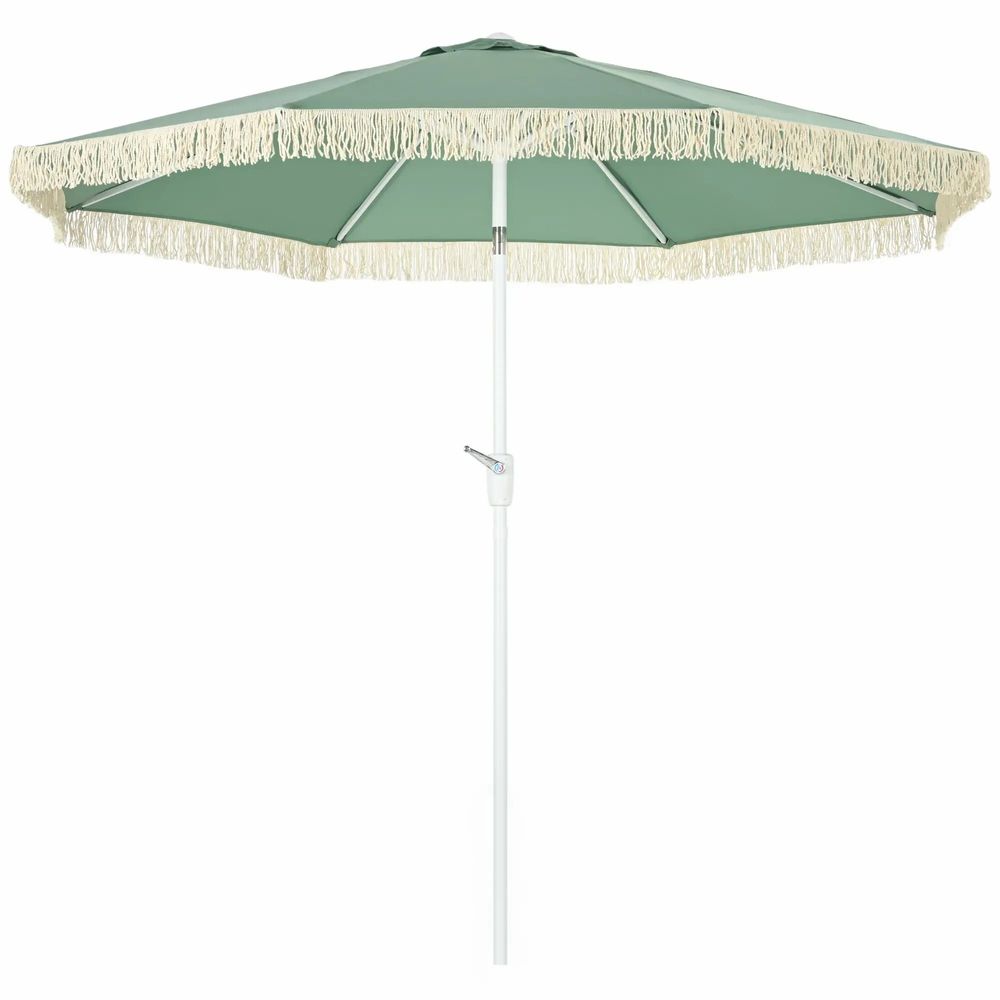 Sunshades - Bohemian style tilting garden parasol with polyester fringes - AOSOM BUSINESS