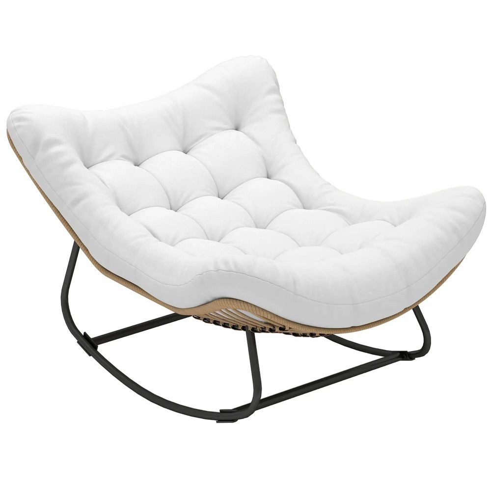 Lawn armchairs - Rocking garden chair with thick cushions - AOSOM BUSINESS