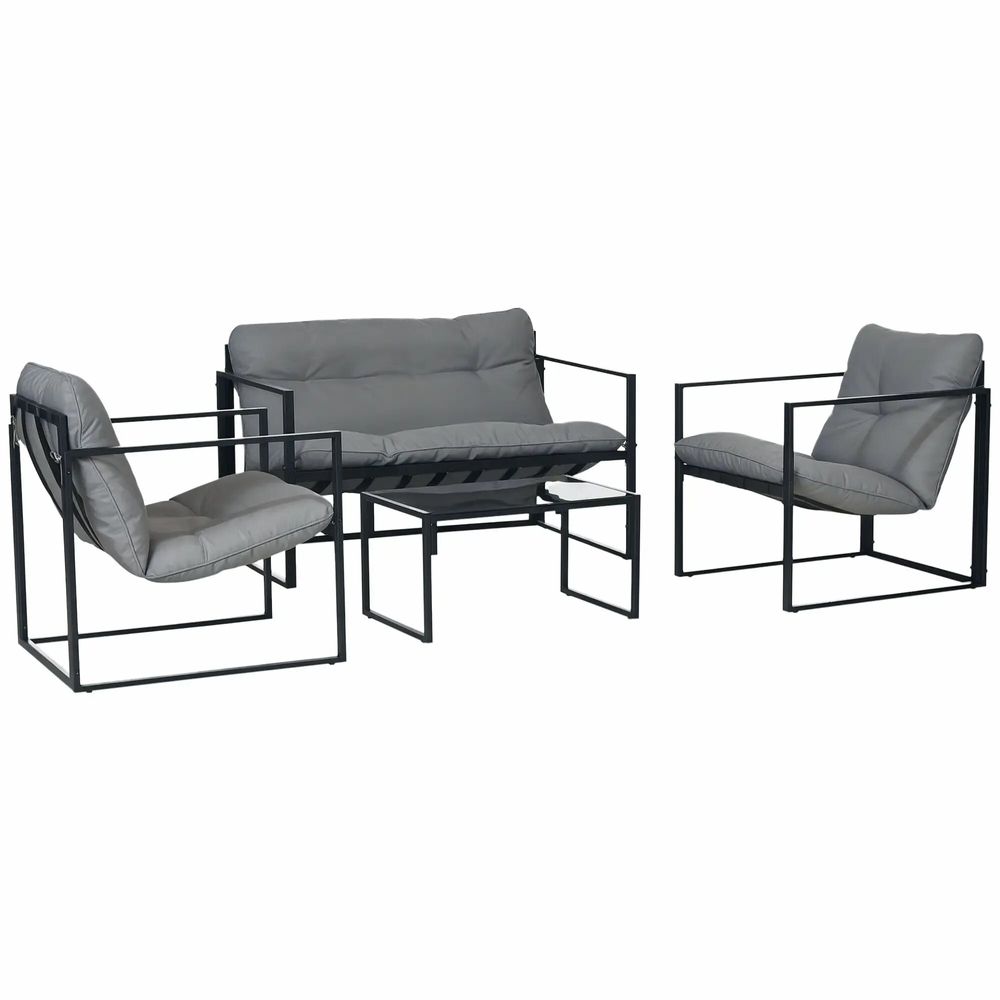 Sunshades - 4-seater 4-piece yachting-style garden furniture set - AOSOM BUSINESS