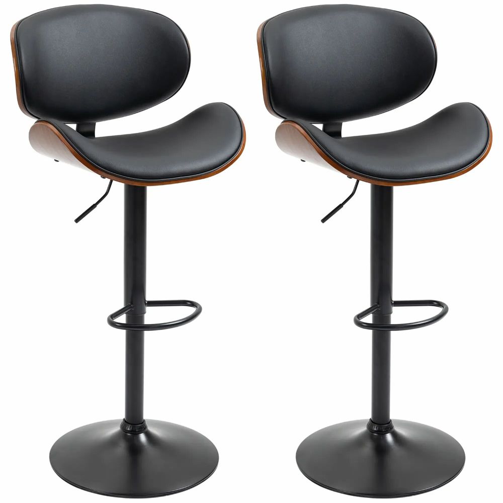 Tabourets - Lot de 2 tabourets de bar design contemporain bois PU - AOSOM BUSINESS