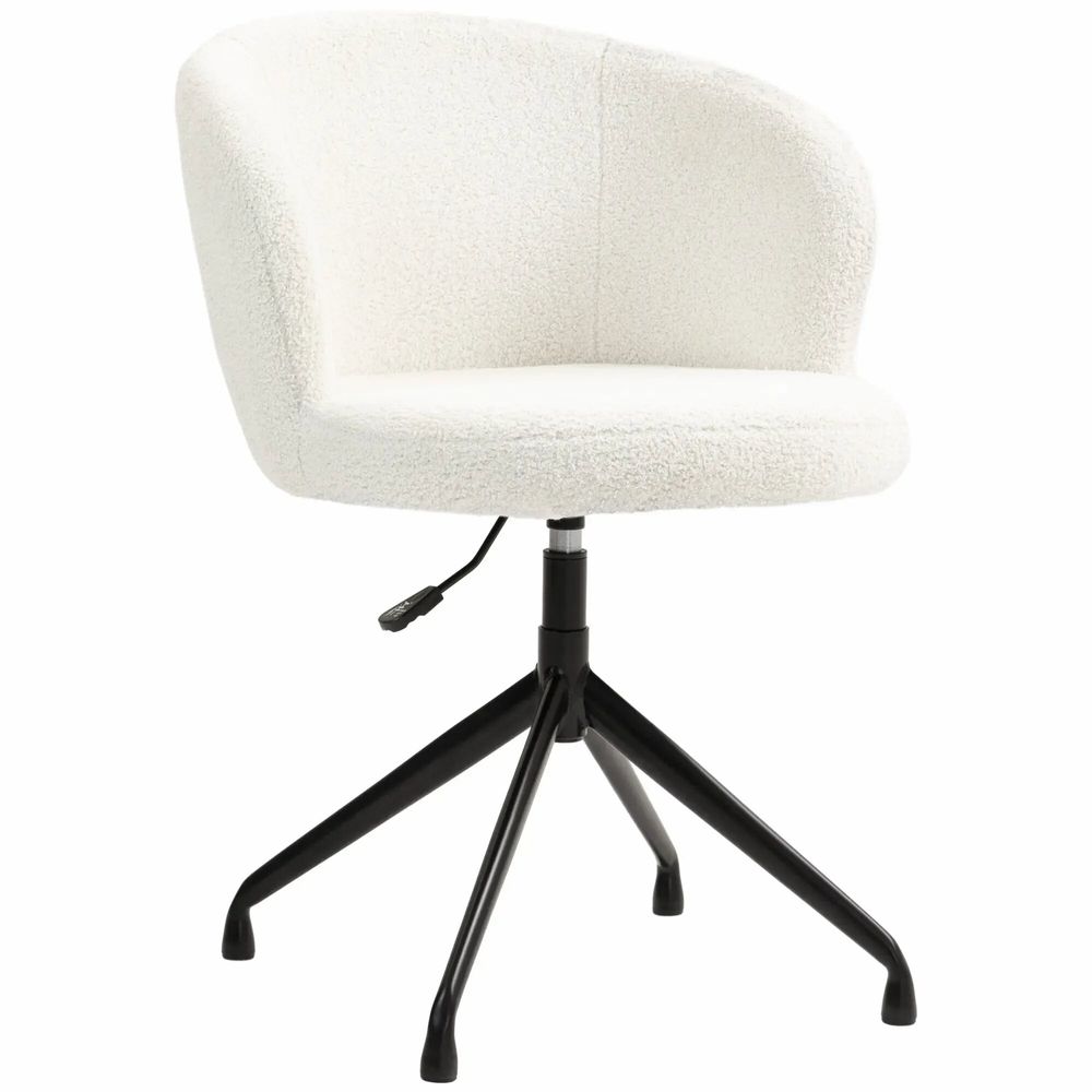 Assises pour bureau - Chaise de bureau design acier noir effet laine bouclée - AOSOM BUSINESS