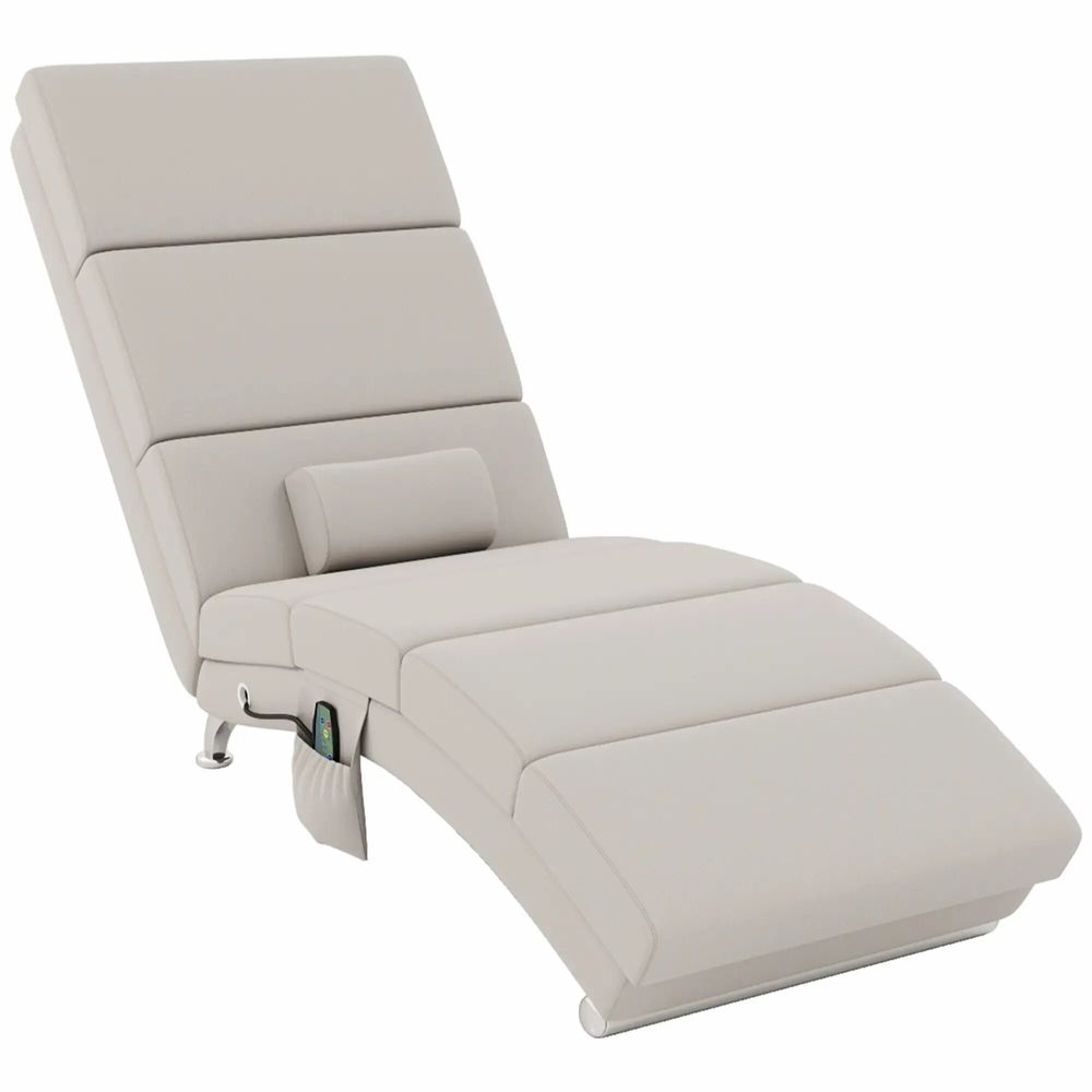 Fauteuils - Fauteuil relax massant chauffant design métal chromé tissu - AOSOM BUSINESS