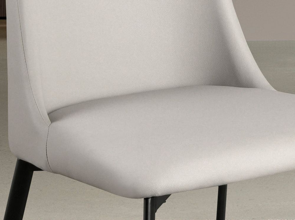 Chaises - Chaise en siimilicuir gris clair - ANGEL CERDÁ
