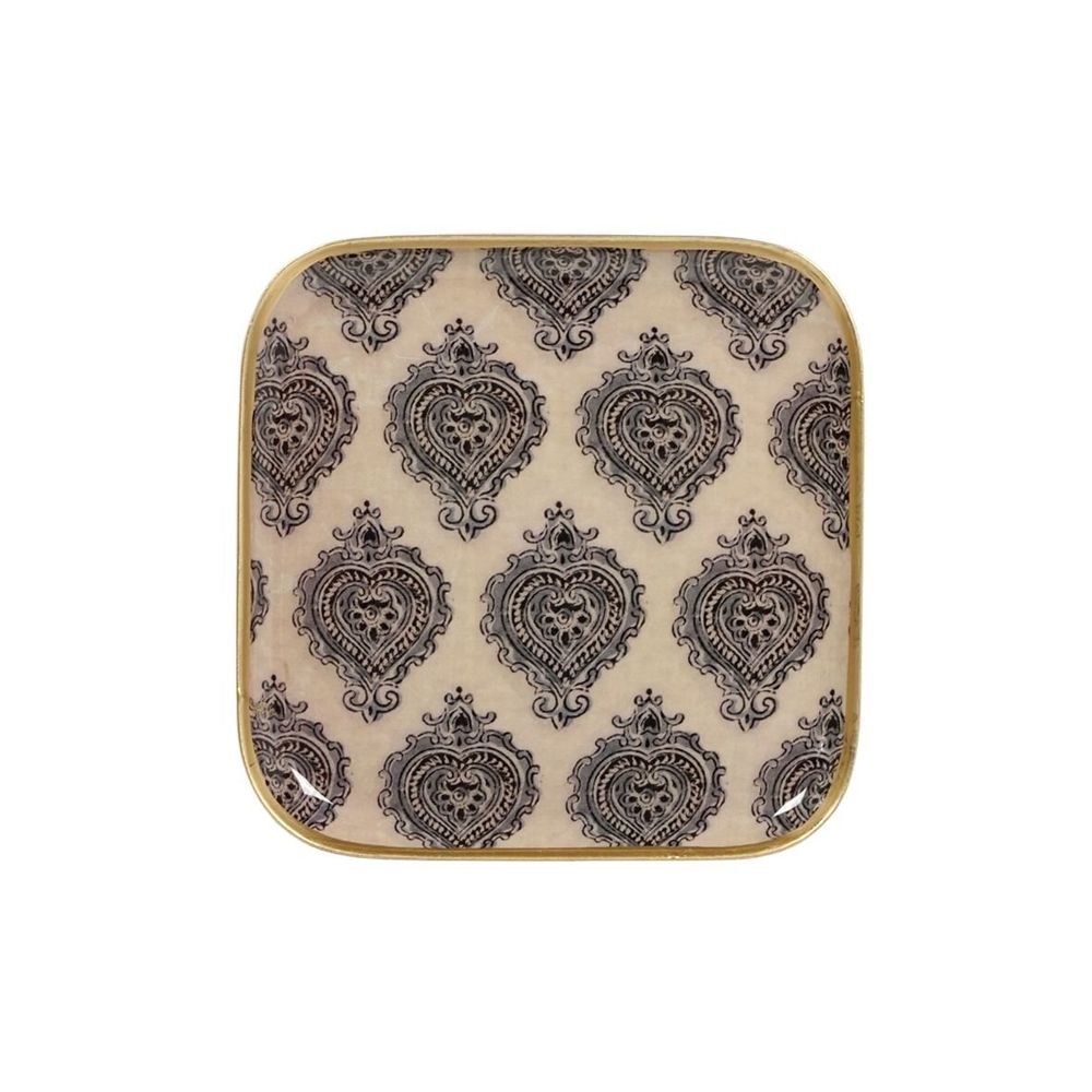 Trays - Enamel trays with handpainted gold trim, Arles ex-voto pattern - MAISON LILO