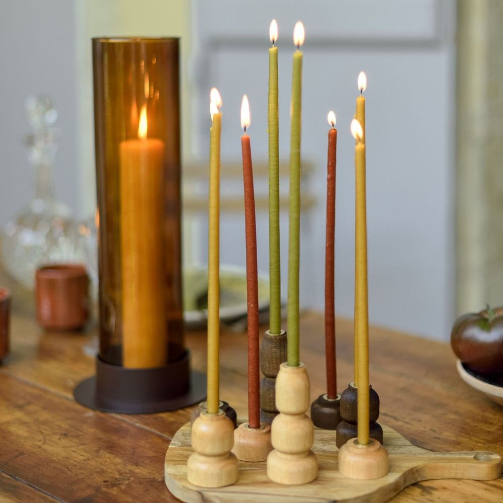 Objets de décoration - Bougeoir bois & laiton - MAISON PECHAVY