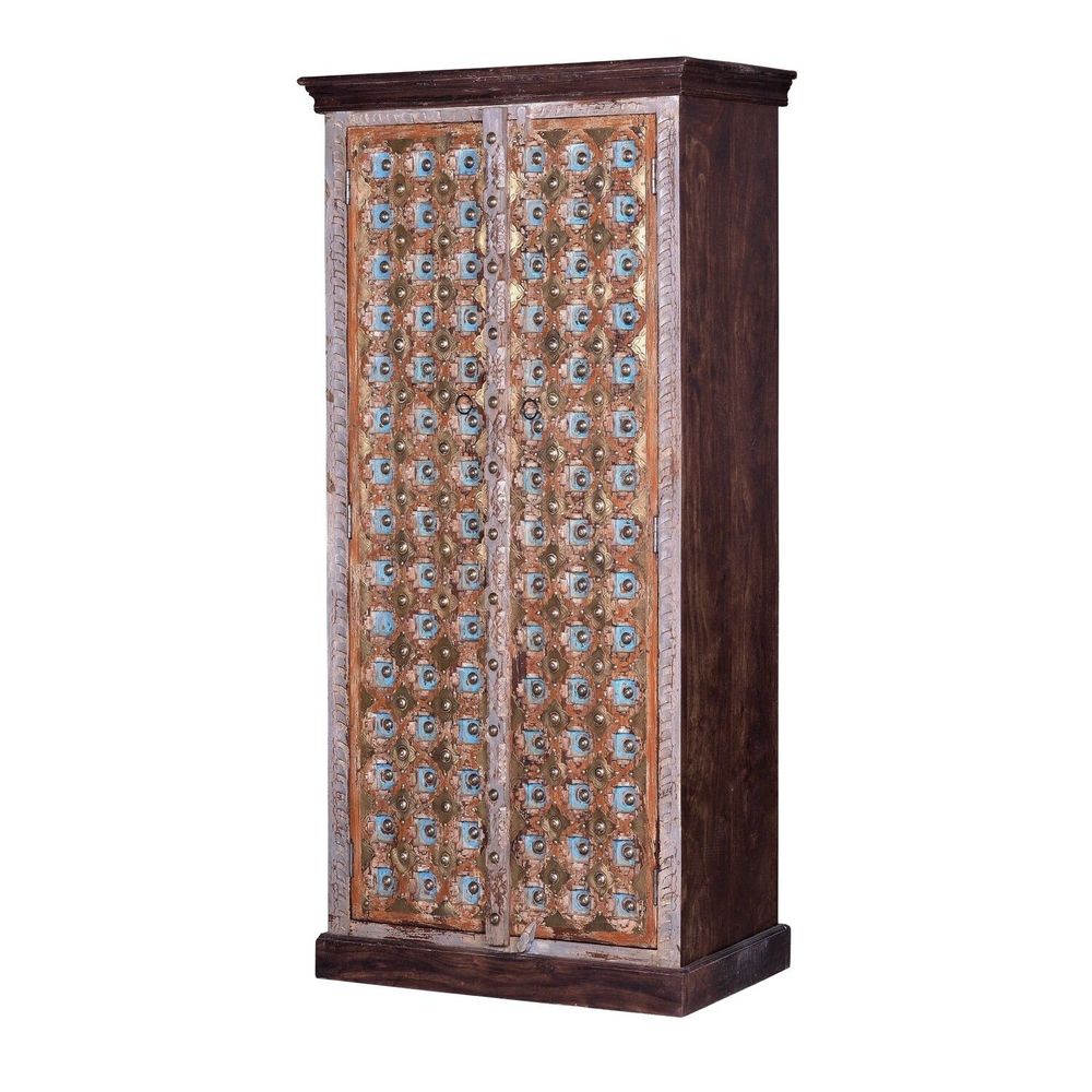 Armoires - Armoire manguier en noyer et gris vieilli - GINER Y COLOMER