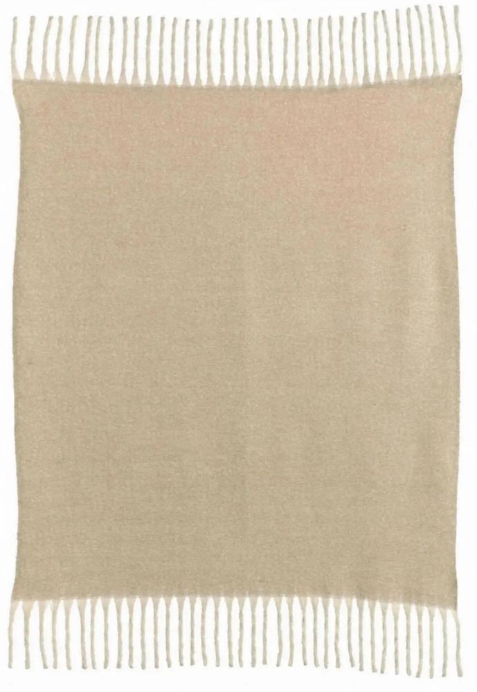 Throw blankets - Isabel Recycled Plain Throw Naturel 130 X 160 - MAISON VIVARAISE - SDE VIVARAISE WINKLER