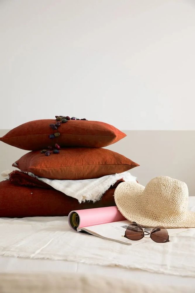 Cushions - Plain Cushion Zeff Rooibos 40 X 65 - MAISON VIVARAISE - SDE VIVARAISE WINKLER