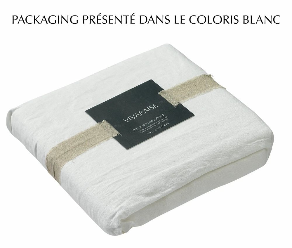 Bed linens - Zeff Fitted Sheet Naturel 180 X 200 X 30 - MAISON VIVARAISE - SDE VIVARAISE WINKLER