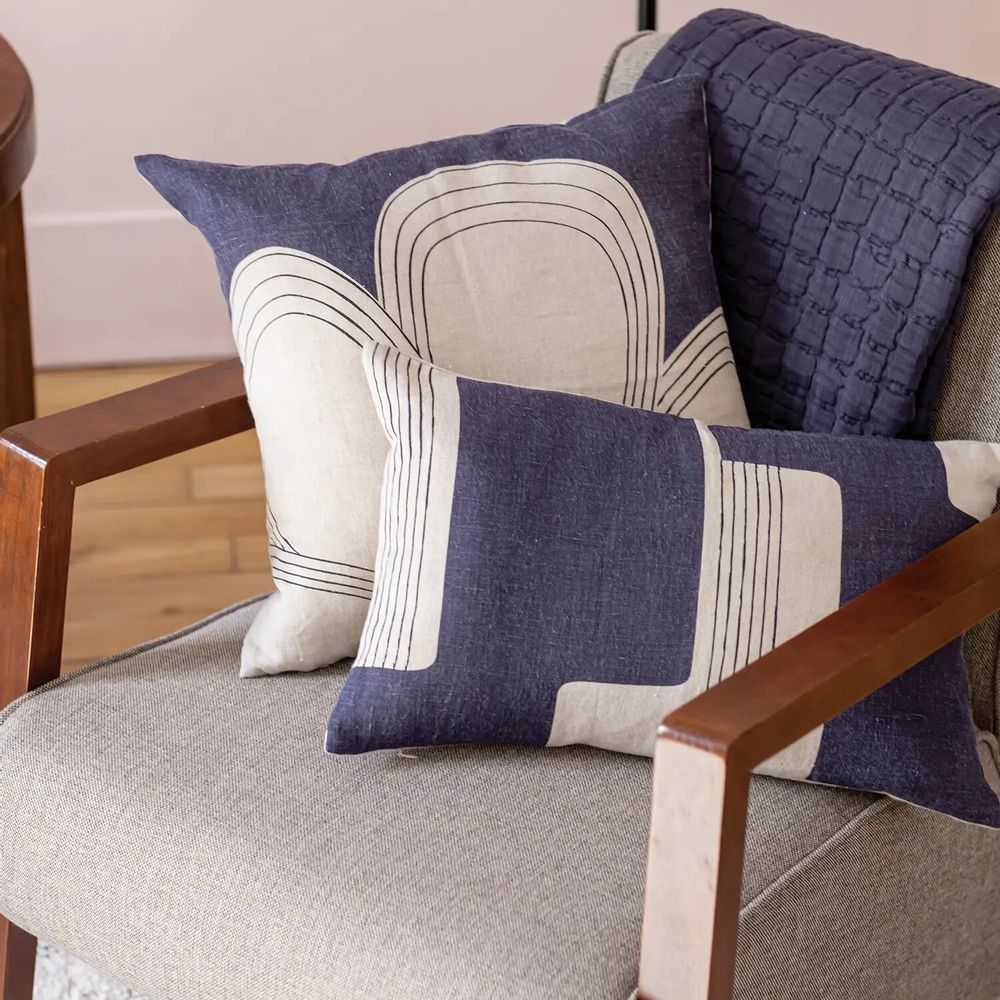 Bed linens - Swami Bed Throw Marine 180 X 260 - MAISON VIVARAISE - SDE VIVARAISE WINKLER
