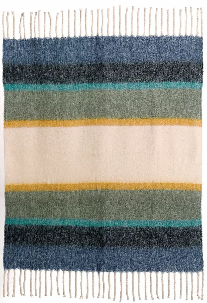 Plaids - Plaid rayé recyclé Isabel Mousse 130 x 160 - MAISON VIVARAISE - SDE VIVARAISE WINKLER