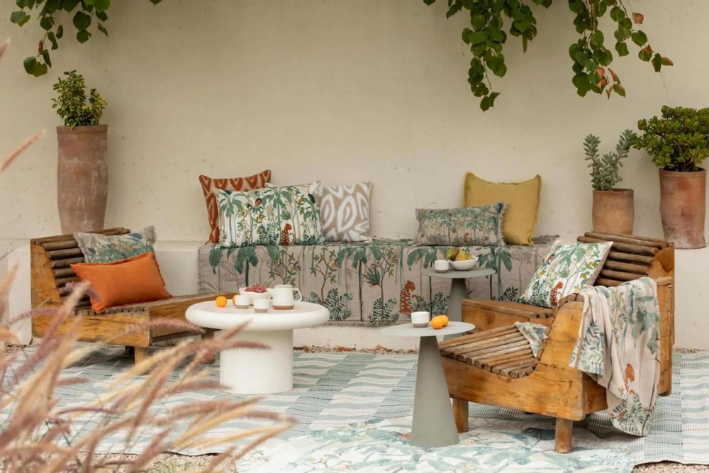 Cushions - Embroidered Cushion Raja Multico 40 X 65 - MAISON VIVARAISE - SDE VIVARAISE WINKLER