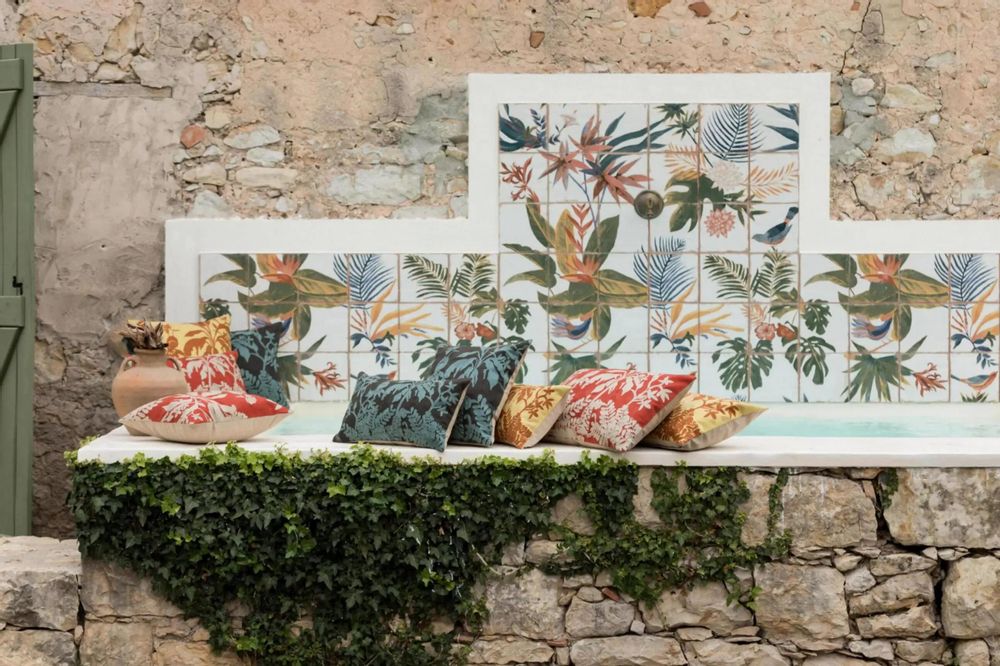 Cushions - Embroidered Cushion Raki Carbone 45 X 45 - MAISON VIVARAISE - SDE VIVARAISE WINKLER