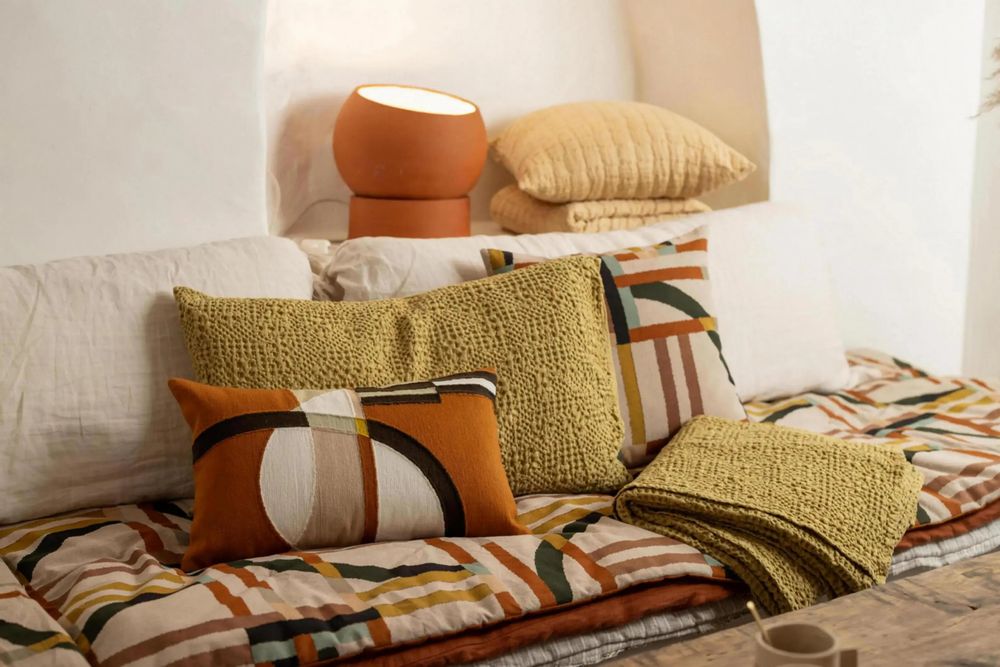 Bed linens - Tana Bed Throw Gold 240 X 260 - MAISON VIVARAISE - SDE VIVARAISE WINKLER