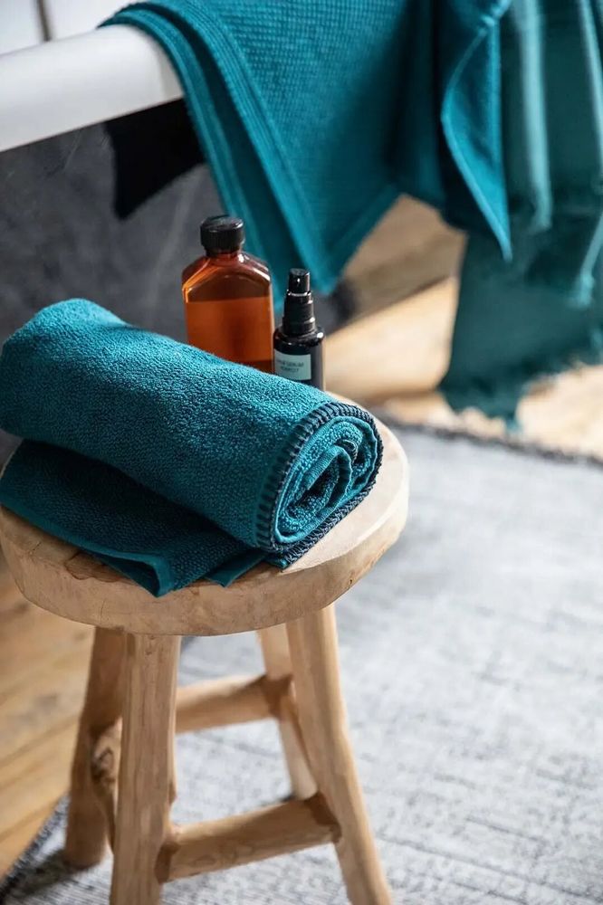 Serviettes de bain - Serviette de toilette Bora Paon 50 x 100 - MAISON VIVARAISE - SDE VIVARAISE WINKLER