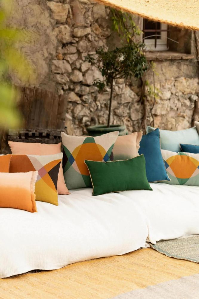 Coussins - Coussin Zeff Céleste Epicea 30 x 50 - MAISON VIVARAISE - SDE VIVARAISE WINKLER