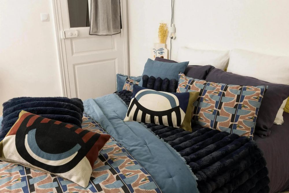 Bed linens - Farel Printed Comforter Multico 85 X 200 - MAISON VIVARAISE - SDE VIVARAISE WINKLER