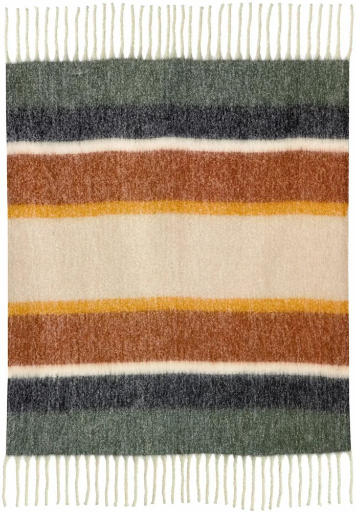 Throw blankets - Recycled Striped Throw Isabel Rouille 130 X 160 - MAISON VIVARAISE - SDE VIVARAISE WINKLER