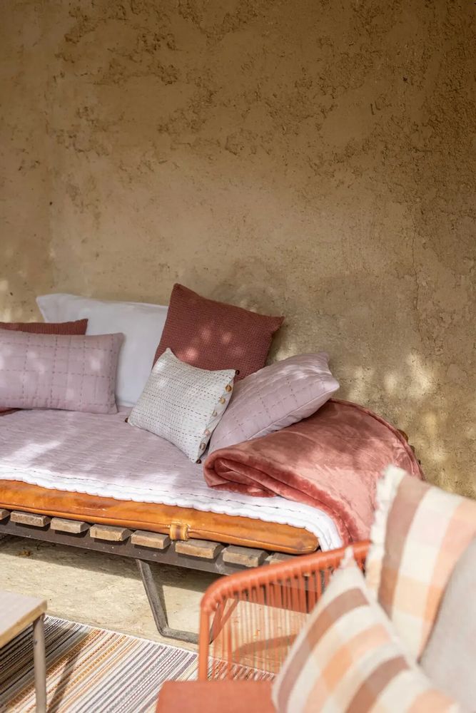 Linge de lit - Jeté Cambra Terracotta 180 x 260 - MAISON VIVARAISE - SDE VIVARAISE WINKLER