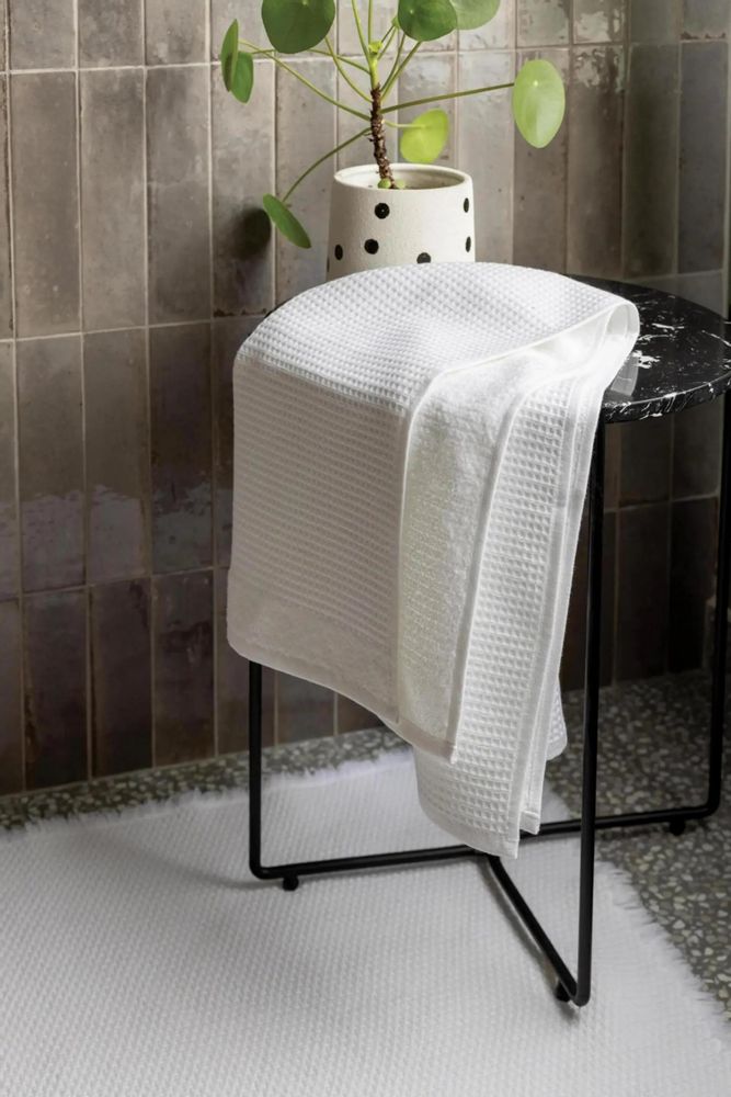 Bath towels - Recycled Bath Towel Abby Blanc 70 X 130 - MAISON VIVARAISE - SDE VIVARAISE WINKLER