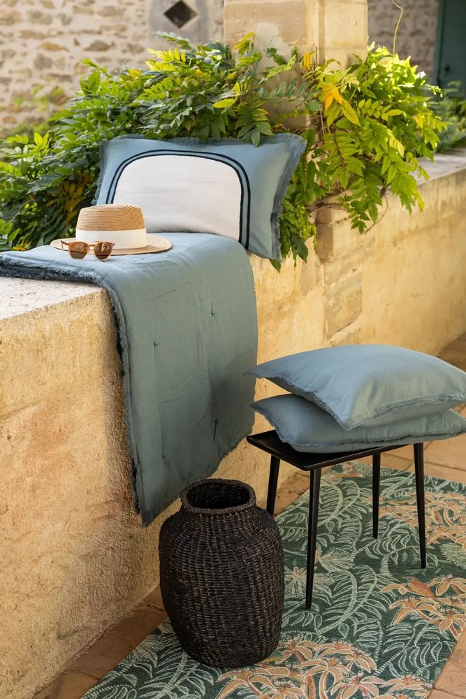 Cushions - Laly Two-Tone Cushion Prusse 40 X 65 - MAISON VIVARAISE - SDE VIVARAISE WINKLER