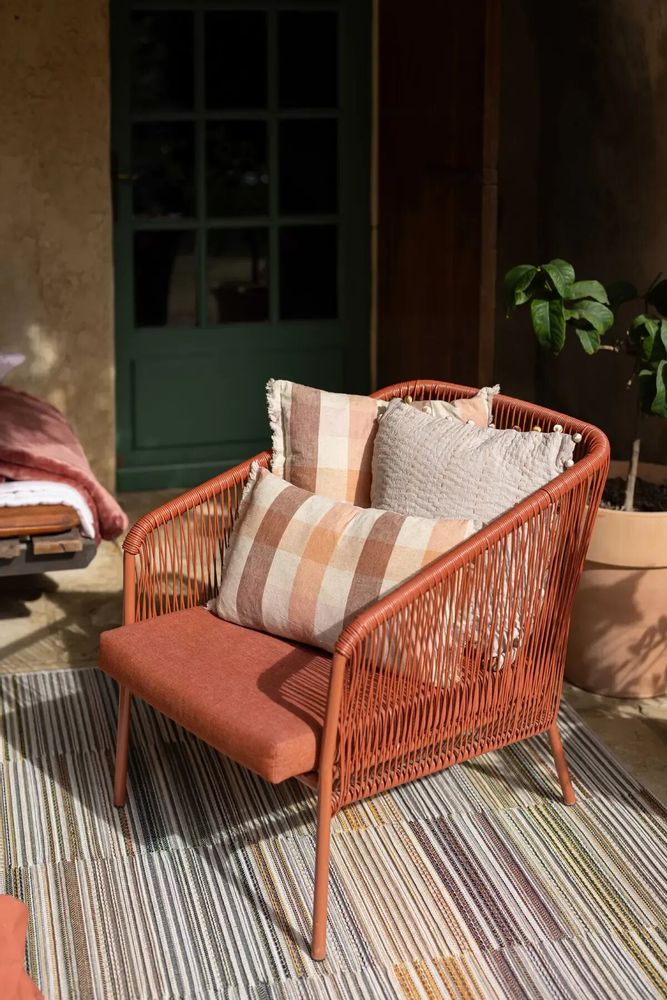 Cushions - Kate Printed Cushion Terracotta 30 X 50 - MAISON VIVARAISE - SDE VIVARAISE WINKLER