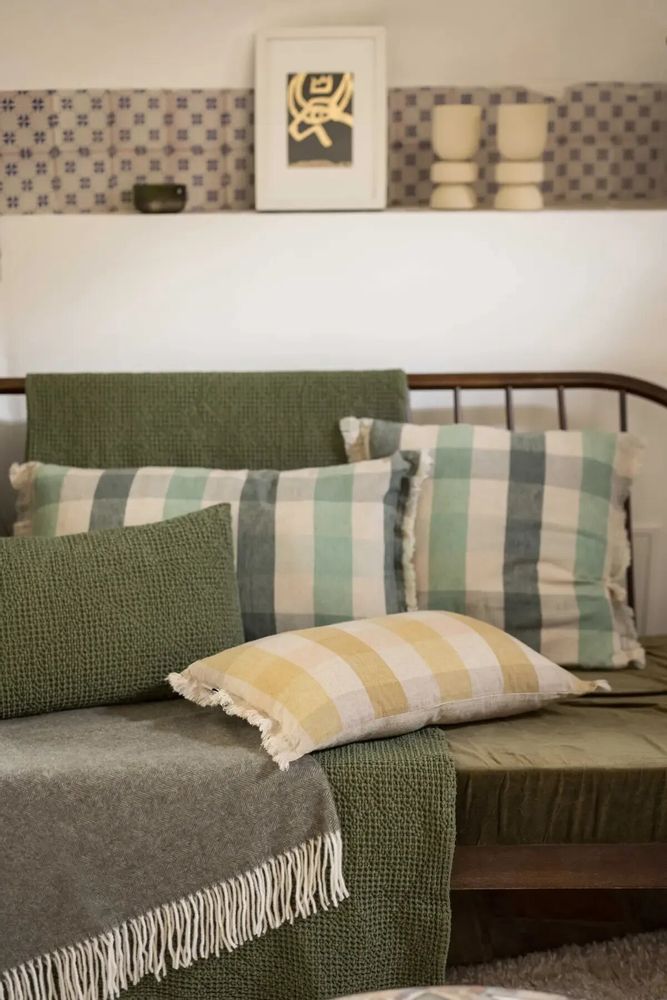Linge de lit - Jeté de lit recyclé Maia Eucalyptus 180 x 260 - MAISON VIVARAISE - SDE VIVARAISE WINKLER