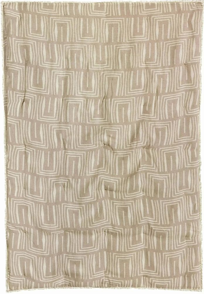 Throw blankets - Tina Printed Throw Blanket Naturel 135 X 200 - MAISON VIVARAISE - SDE VIVARAISE WINKLER