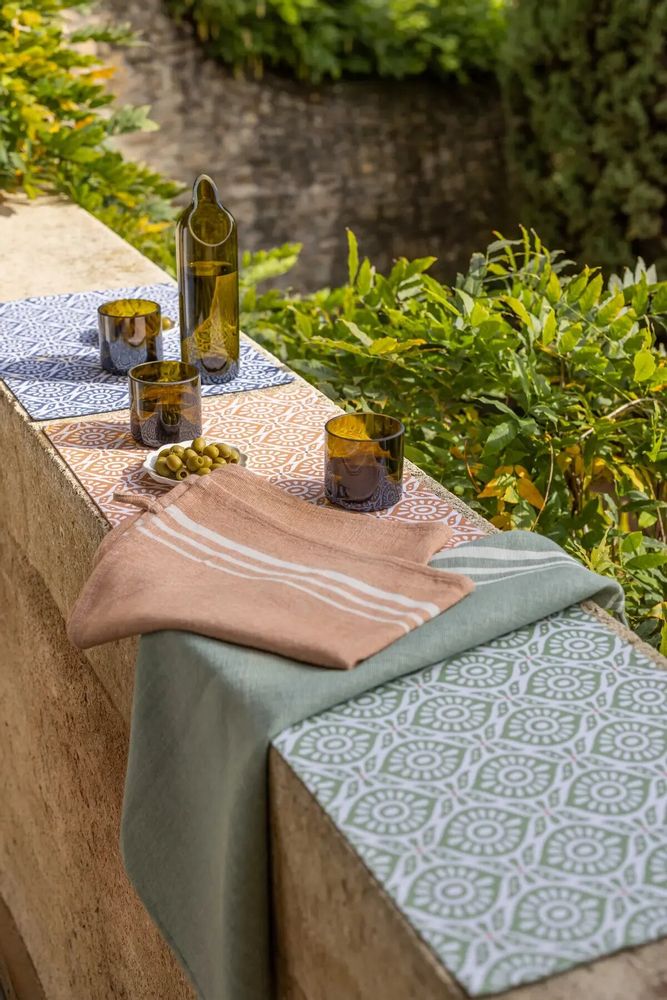 Dish towels - Rib Recycled Tea Towel Thym 50 X 70 - MAISON VIVARAISE - SDE VIVARAISE WINKLER