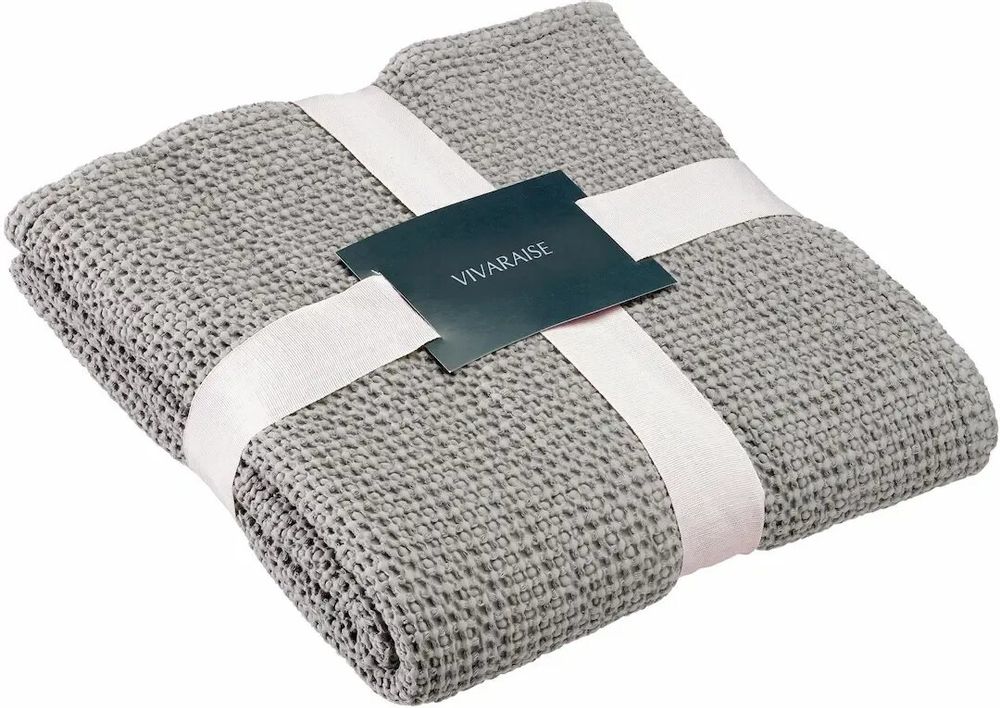Throw blankets - Recycled Throw Maia Craie 140 X 200 - MAISON VIVARAISE - SDE VIVARAISE WINKLER