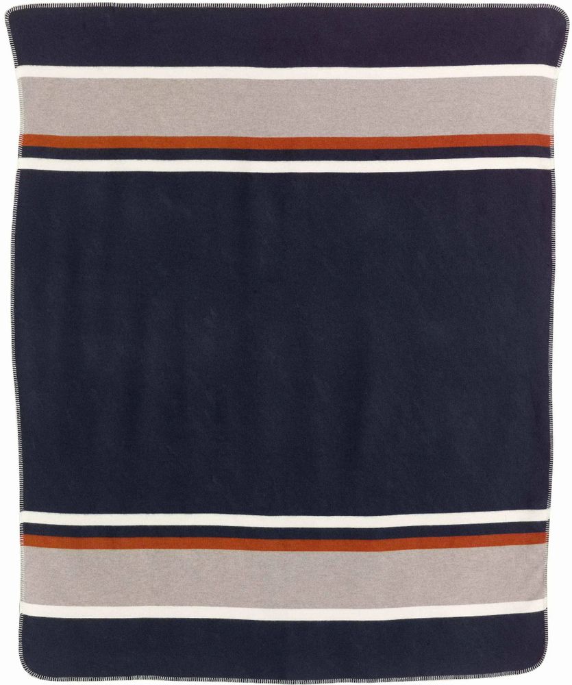 Linge de lit - Jeté jacquard recyclé Gioia Marine 240 x 260 - MAISON VIVARAISE - SDE VIVARAISE WINKLER