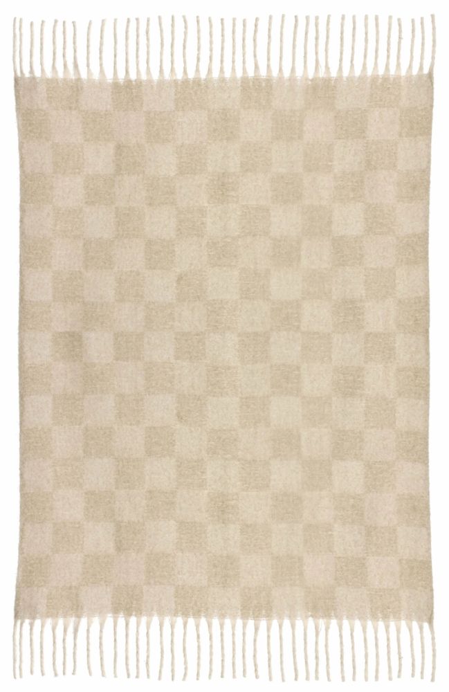 Throw blankets - Recycled Checkered Throw Isabel Nuage 130 X 160 - MAISON VIVARAISE - SDE VIVARAISE WINKLER