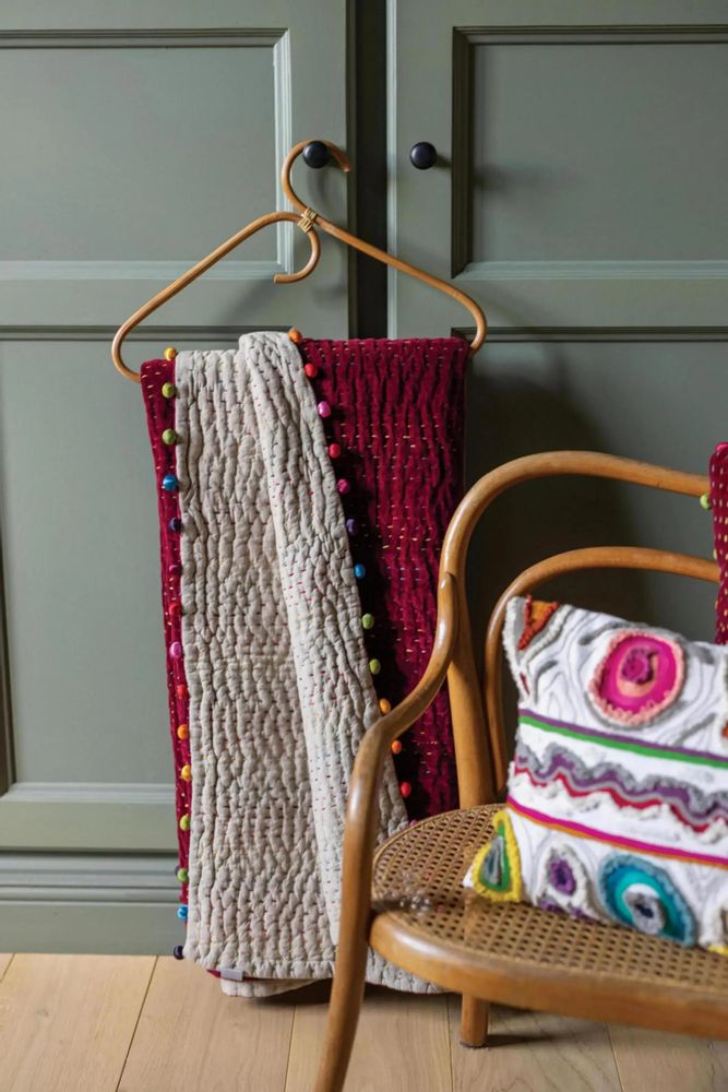 Throw blankets - Plain Plaid Gastounet Griotte 140 X 200 - MAISON VIVARAISE - SDE VIVARAISE WINKLER