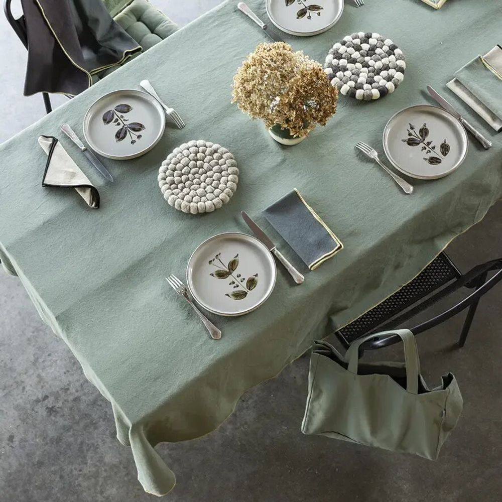 Sacs et cabas - Sac shopping recyclé Grace Matcha 35 x 40 x 15 - MAISON VIVARAISE - SDE VIVARAISE WINKLER