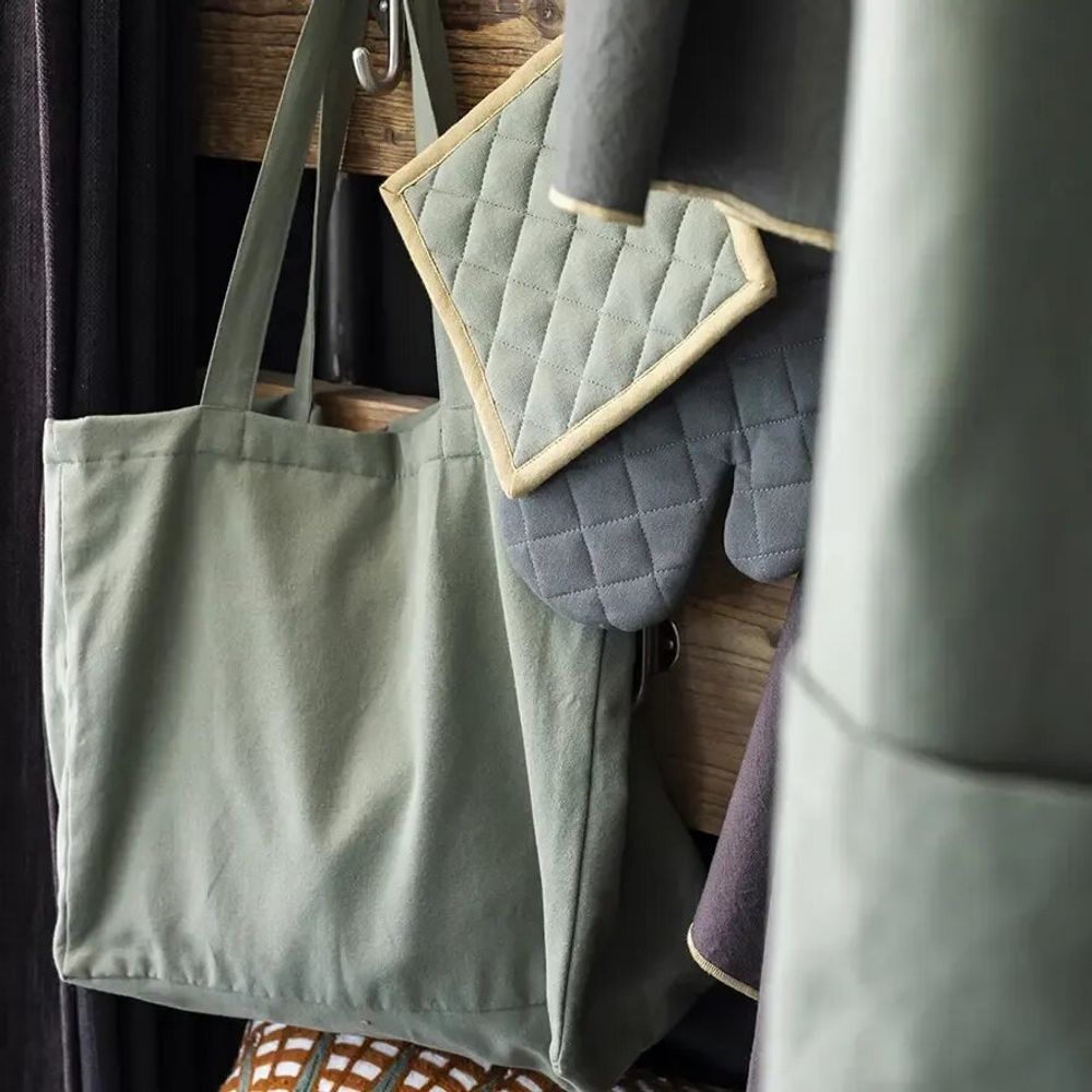 Sacs et cabas - Sac shopping recyclé Grace Matcha 35 x 40 x 15 - MAISON VIVARAISE - SDE VIVARAISE WINKLER