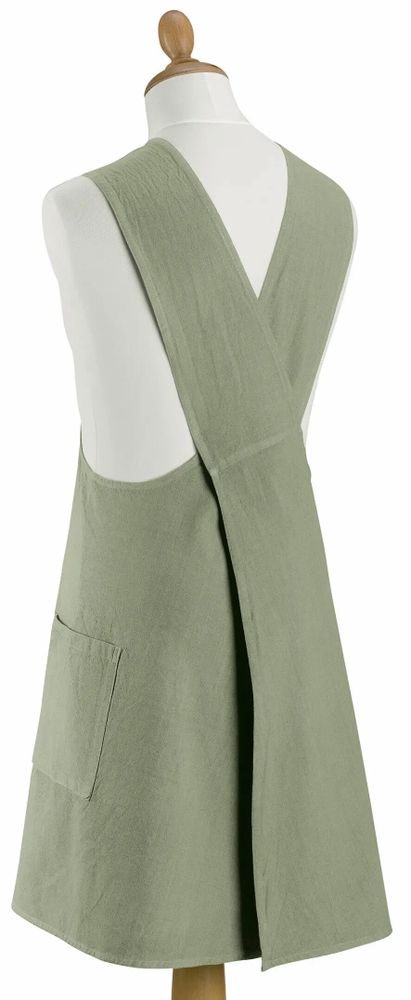 Tabliers de cuisine - Tablier de cuisine japonais recyclé Haru Matcha 78 x 100 - MAISON VIVARAISE - SDE VIVARAISE WINKLER