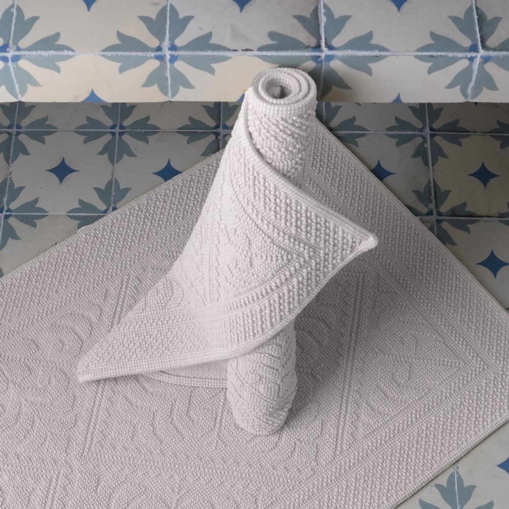 Autres linges de bain - Tapis Enzo Neige 54 X 64 - MAISON VIVARAISE - SDE VIVARAISE WINKLER