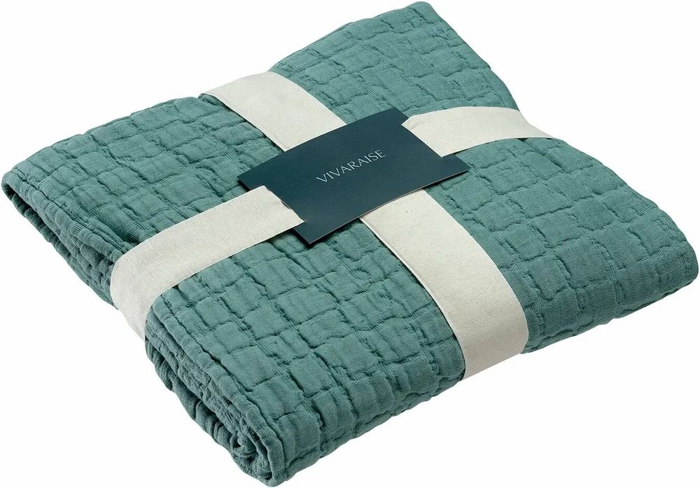Throw blankets - Swami Throw Blanket Perle 130 X 200 - MAISON VIVARAISE - SDE VIVARAISE WINKLER