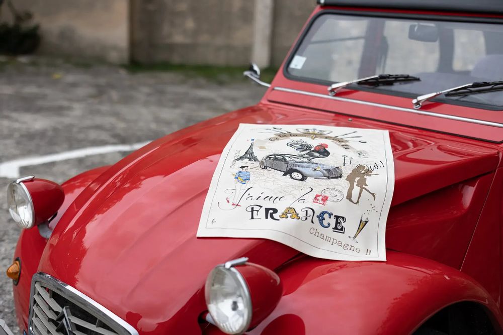 Dish towels - Tea Towel France Panorama Écru 48 X 72 - MAISON VIVARAISE - SDE VIVARAISE WINKLER