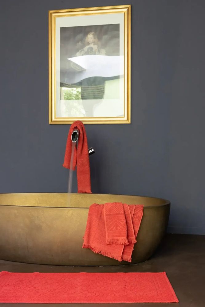 Other bath linens - Enzo Bath Mat Brique 110 X 54 - MAISON VIVARAISE - SDE VIVARAISE WINKLER