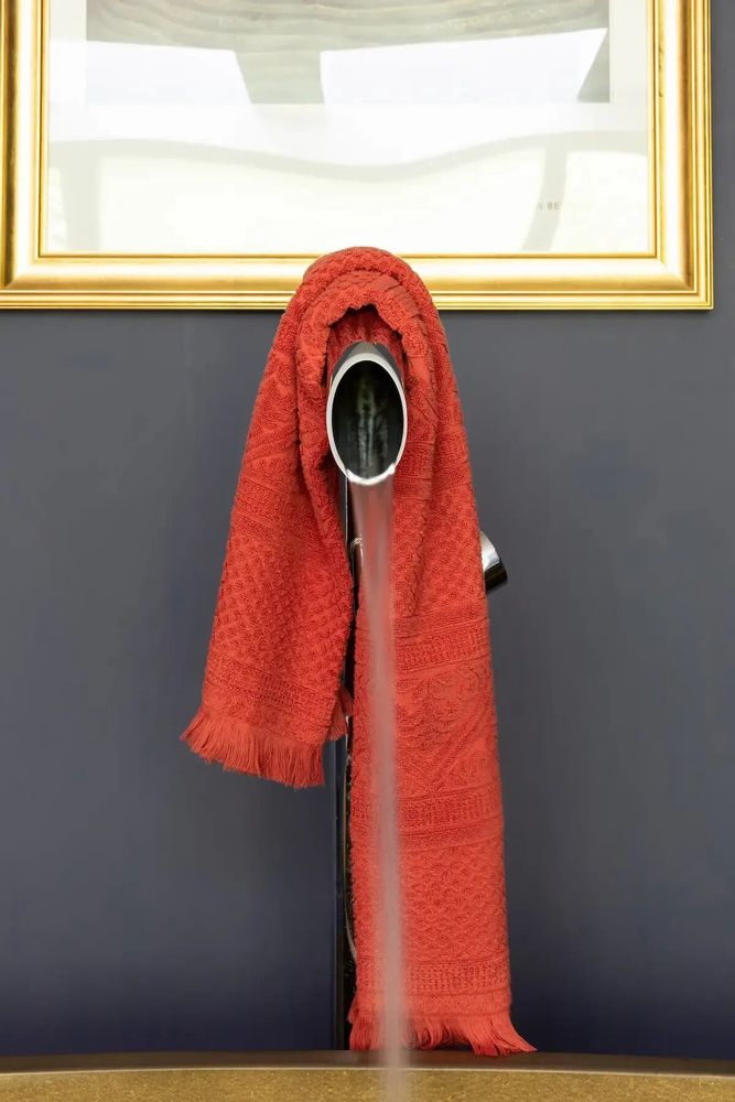 Serviettes de bain - Drap de bain uni Zoé Brique 100 x 180 - MAISON VIVARAISE - SDE VIVARAISE WINKLER