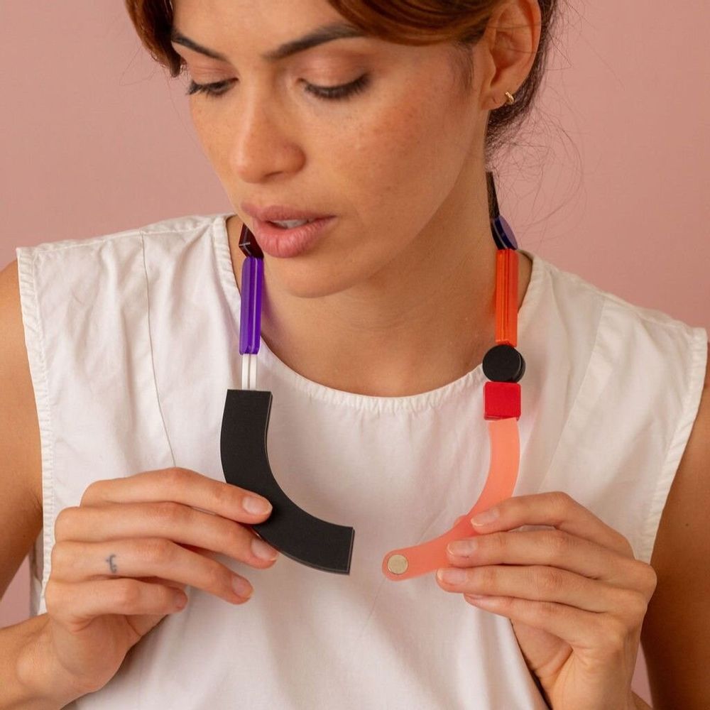 Jewelry - Impulse U Necklace - Bold abstract jewelry for the fearless - PAMELA COROMOTO