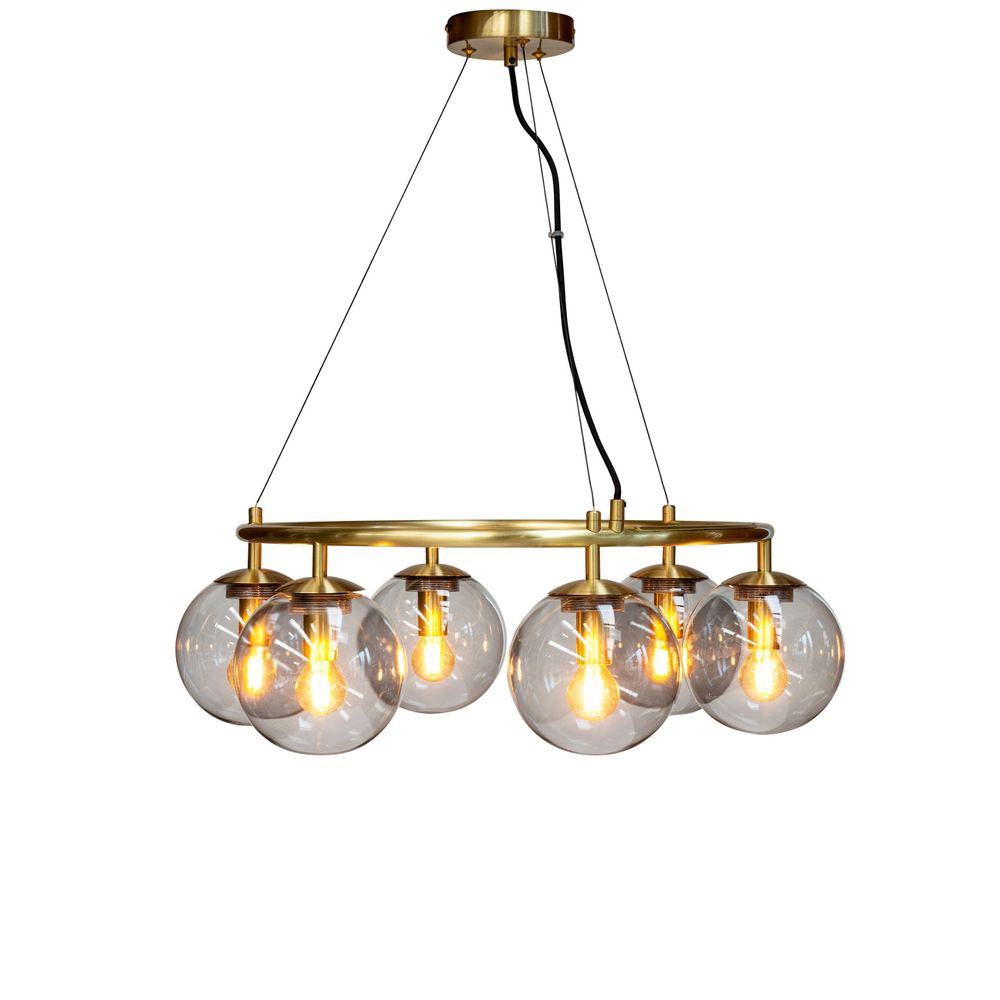Hanging lights - Como brass ceiling lamp round with 5 domes - DYBERG LARSEN